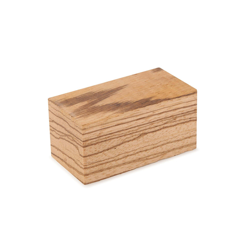 Zebrawood Wood Turning Stock - Thickness:1-1/2" - Width:1-1/2" - Length:3"